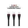 GFX 3 in 1 USB Mobile Charging Cable C-Type, B-Type and Lightning