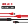 GFX Spectron  3.4A Quick Charger and 3 in 1 USB Mobile Charging Cable C-Type, B-Type and Lightning - (White & RED)