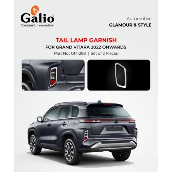 Galio Maruti Suzuki Grand Vitara 2022 Onwards Tail Lamp Lower Chrome Garnish - Set of 2 Pcs.