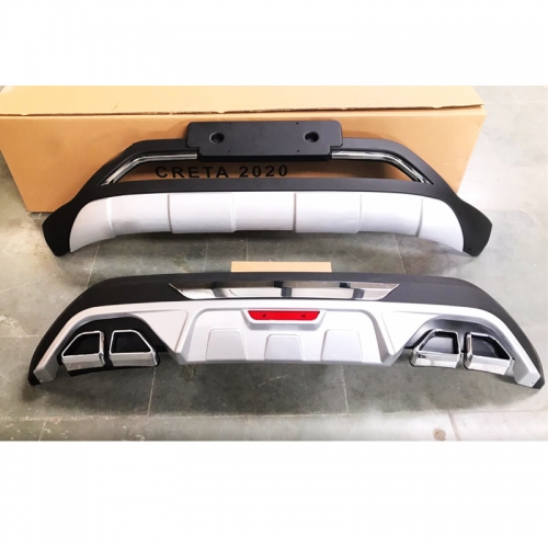 Hyundai New Creta 2020 Onwards Front and Rear Bumper Guard Protector in High Quality ABS Material