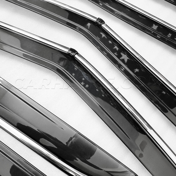 Kia Carens 2022 Onwards Car Window Door Visor with Chrome Line (Set Of 6 Pcs.)