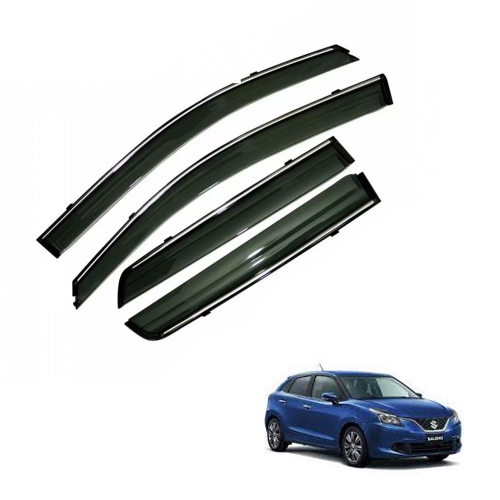 Maruti Suzuki Baleno Car Window Door Visor with Chrome Line (Set Of 4 Pcs.) Maruti Suzuki Baleno Car Window Door Visor with Chrome Line (Set Of 4 Pcs.)