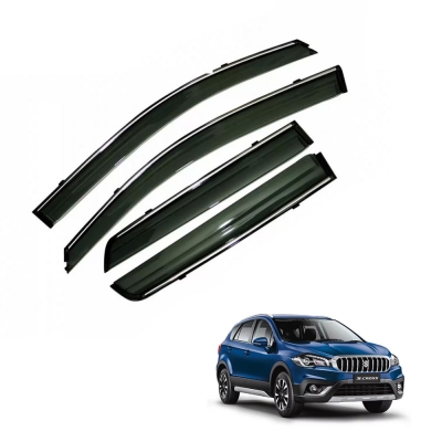 Maruti Suzuki S Cross Car Window Door Visor with Chrome Line (Set Of 4 Pcs.) Maruti Suzuki S Cross Car Window Door Visor with Chrome Line (Set Of 4 Pcs.)