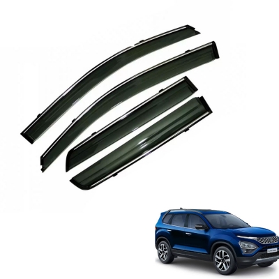 Tata Safari 2021 Onwards Car Window Door Visor with Chrome Line (Set Of 4 Pcs.) Tata Safari 2021 Onwards Car Window Door Visor with Chrome Line (Set Of 4 Pcs.)