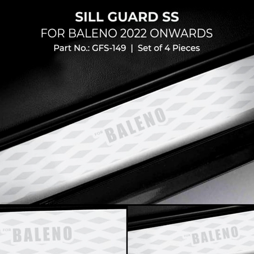 Maruti Suzuki Baleno 2022 Onwards Car Footsteps Scuff Plate Sill Guard