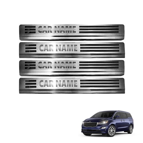 Kia Carnival Stainless Steel Door Scuff Foot Sill Plate Guards (Set of 4 Pcs.)