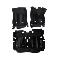 Black Luxury Florino Floor Mats for Honda Amaze 2018-24  - Manual