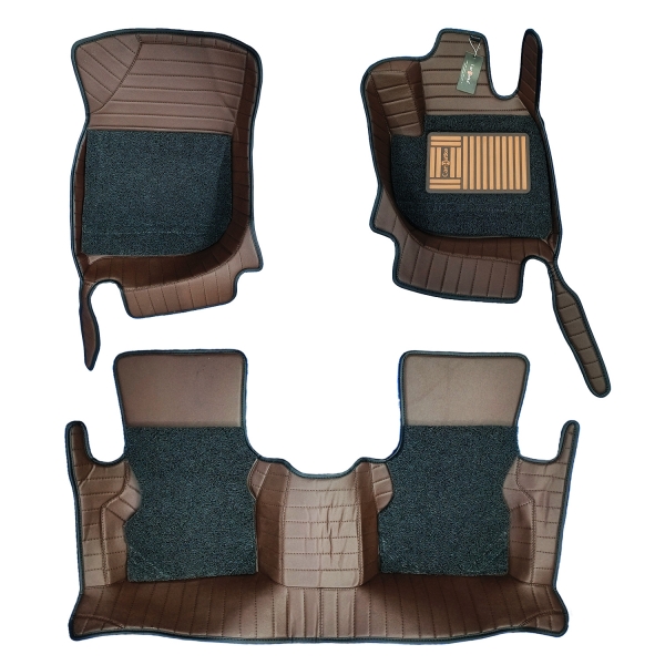 Carhatke 7D Leatherette Floor Mats for Honda Elevate 2023 Onwards - Coffee Color