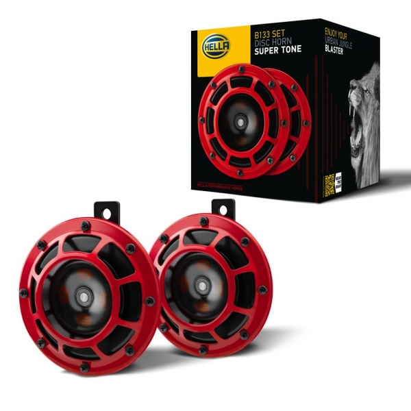 Hella Red Grill Super Tone Horn Set For Bikes and Cars Hella Red Grill Super Tone Horn Set For Bikes and Cars