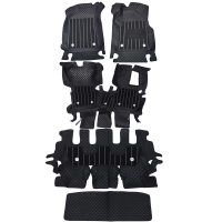 Black Color Luxury Florino Floor Mats for Hyundai Alcazar 2024 Onwards - 7 Seater