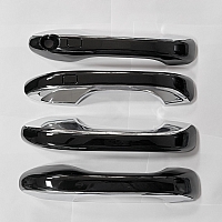 Cnleague Black with Chrome Door Handle Cover for Hyundai New Creta, Creta EV, Alcazar