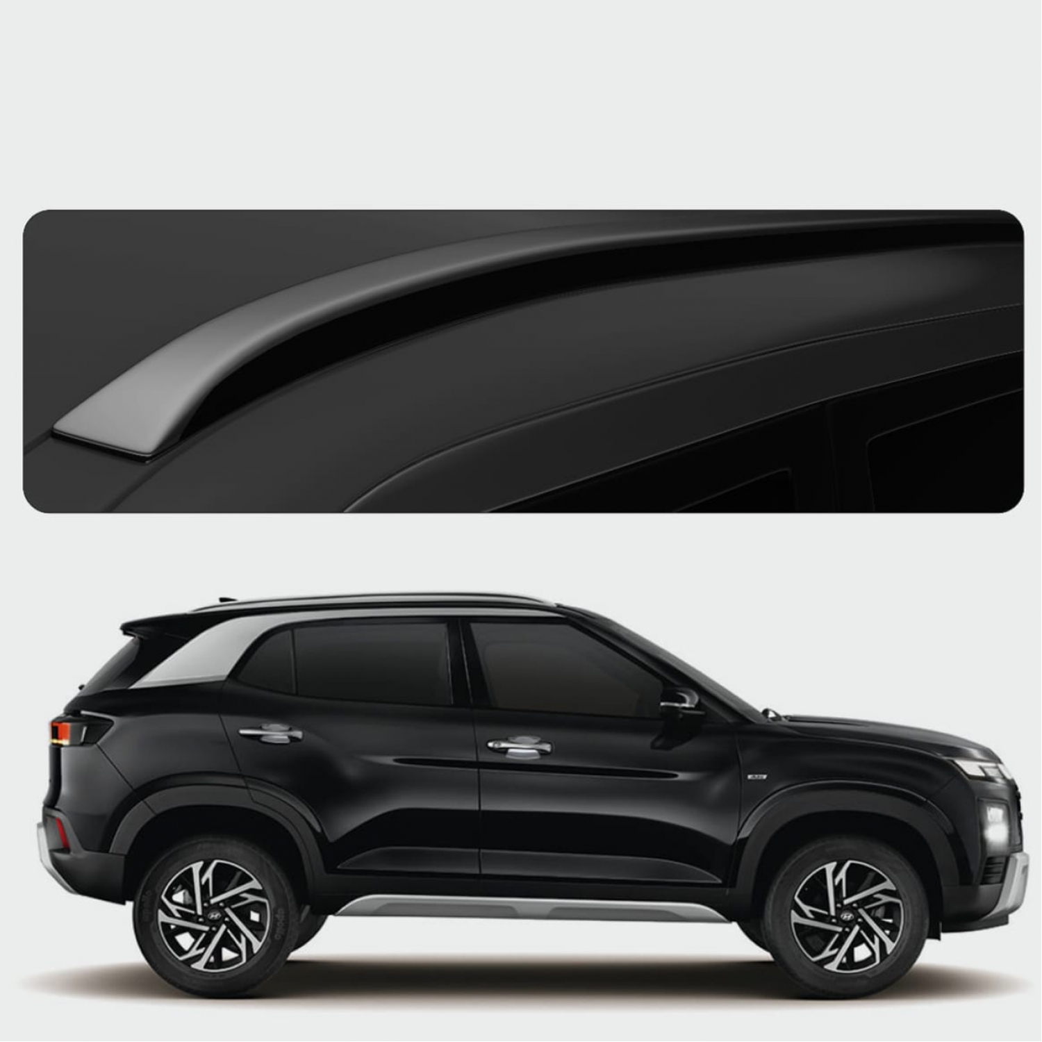Galio Hyundai New Creta 2020 Onwards Roof Rail Silver and Black