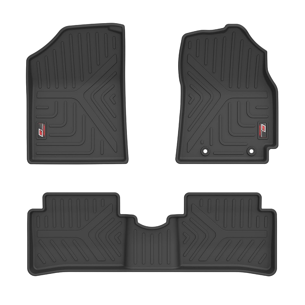 4-Piece Universal Non-Slip Car Floor Mats For Hyundai I10 – Pink Binding, Black Carpet
