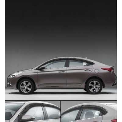 Galio Chrome Line Door Visor for Hyundai Verna 2017-2023 Galio Chrome Line Door Visor for Hyundai Verna 2017-2023