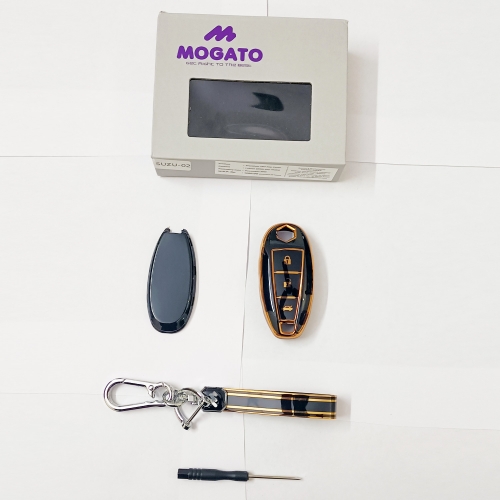 Mogato Premium Quality Soft TPU Leather Pattern Key Cover With Chain