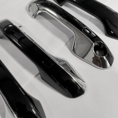 Cnleague Door Handle Cover for Kia Carens 2022 Onwards - Black with Chrome
