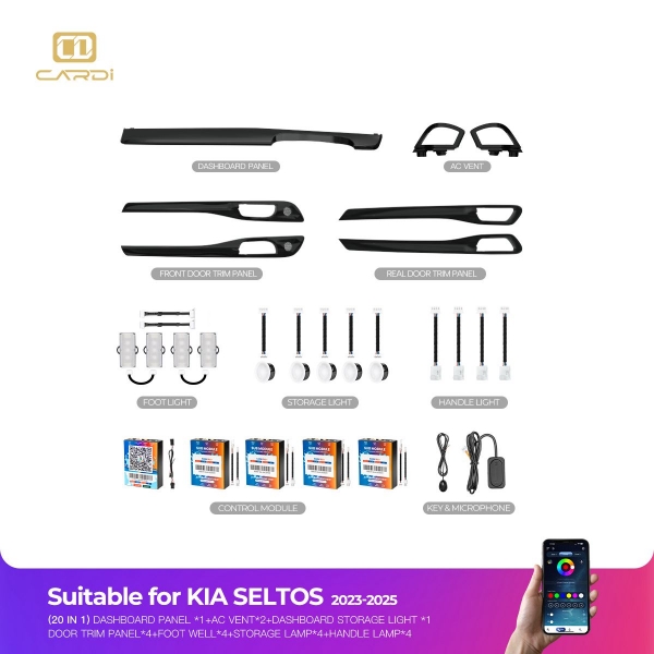 Cardi D19 OEM Ambient  Lights For Kia Seltos 2023  Onwards - 20 Pieces