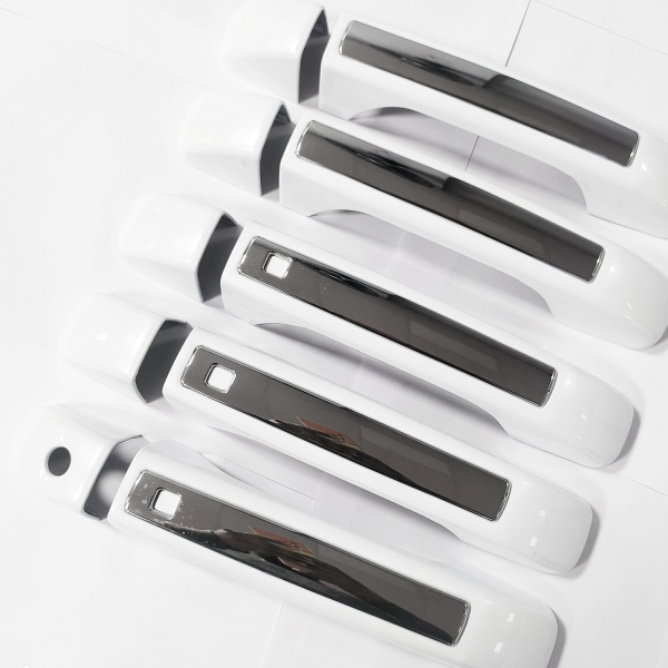 Cnleague Door Handle Cover for Mahindra Scorpio N 2022 Onwards - White with Chrome