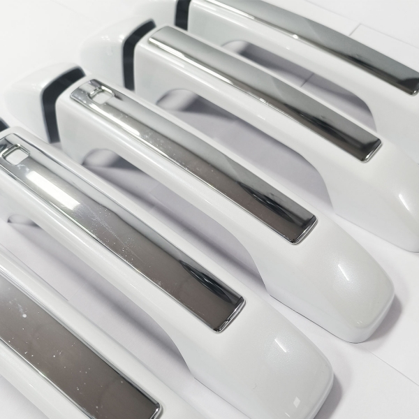 Cnleague Door Handle Cover for Mahindra Scorpio N 2022 Onwards - White with Chrome