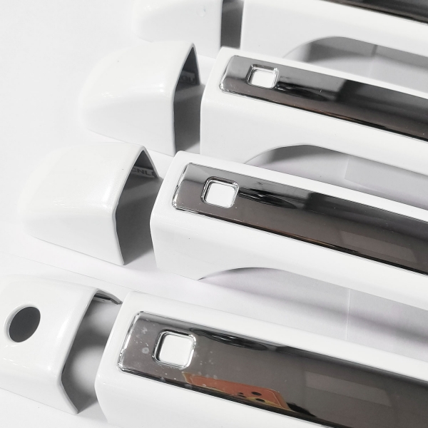 Cnleague Door Handle Cover for Mahindra Scorpio N 2022 Onwards - White with Chrome