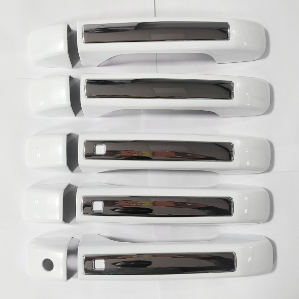 Cnleague Door Handle Cover for Mahindra Scorpio N 2022 Onwards - White with Chrome