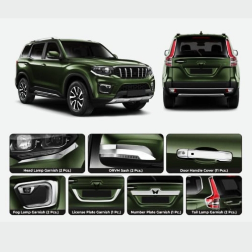 Galio Mahindra Scorpio N Chrome Finish Body Show Kit Set of 7 Item 21Pcs