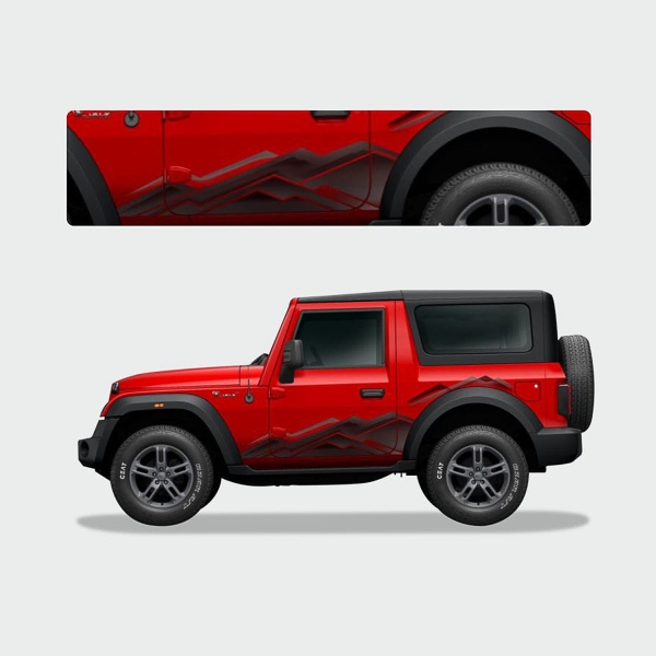 Galio Mahindra Thar 2020 Onwards Body Graphics Decal Hilly