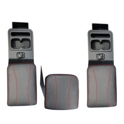 ABS Plastic Armrest With Dual USB Charging for Mahindra Thar 2020 Onwards - Black With Red Thread ABS Plastic Armrest With Dual USB Charging for Mahindra Thar 2020 Onwards - Black With Red Thread