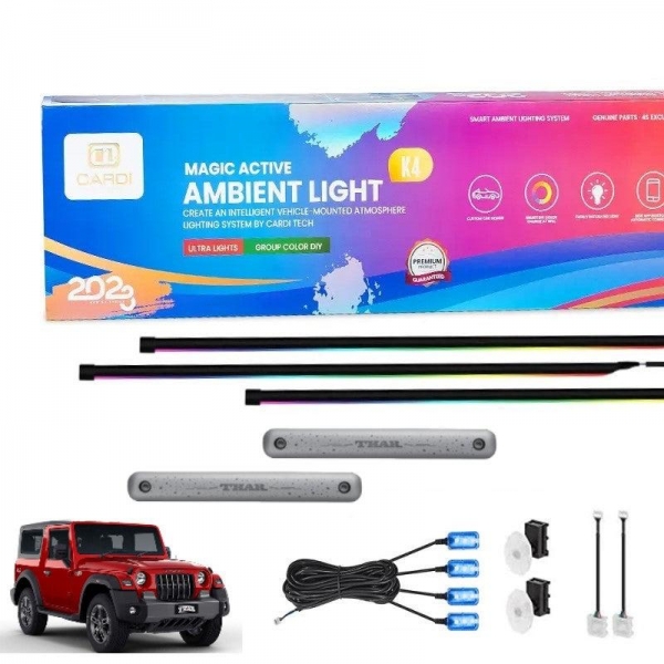 Cardi K4 Ultra Ambient RGB LED Interior Lights For Mahindra Thar 2020 Onwards - 14 Pieces Cardi K4 Ultra Ambient RGB LED Interior Lights For Mahindra Thar 2020 Onwards - 14 Pieces