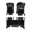 7D Car Floor Mats for Mahindra Thar 2020 Onwards - Black Color