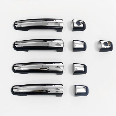 Cnleague Black with Chrome Door Handle Cover for Brezza, Victoris, Grand Vitara, Hyryder, New Swift, Swift Old, Swift Dzire Old, Ritz, SX4, Ertiga Old, Celerio, Ignis