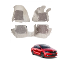 Skoda Rapid Premium Diamond Pattern 7D Car Floor Mats (Set of 3, Beige) Skoda Rapid Premium Diamond Pattern 7D Car Floor Mats (Set of 3, Beige)