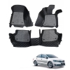 Skoda New Rapid Premium Diamond Pattern 7D Car Floor Mats (Set of 3, Black )