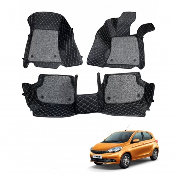Buy 5D Premium Leather Car Footmats For Tata Tiago - Coffee Online