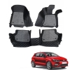 Volkswagen Polo Premium Diamond Pattern 7D Car Floor Mats (Set of 3, Black & Beige)