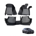 Audi A6 Premium Diamond Pattern 7D Car Floor Mats (Set of 3, Black and Beige) Audi A6 Premium Diamond Pattern 7D Car Floor Mats (Set of 3, Black and Beige)
