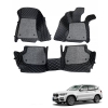 BMW X3 Premium Diamond Pattern 7D Car Floor Mats (Set of 3, Black & Beige)
