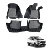 Ford Ecosport Premium Diamond Pattern 7D Car Floor Mats (Set of 3, Black & Beige)