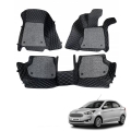Ford Figo Aspire Premium Diamond Pattern 7D Car Floor Mats (Set of 3, Black & Beige) Ford Figo Aspire Premium Diamond Pattern 7D Car Floor Mats (Set of 3, Black & Beige)
