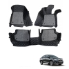 Honda Amaze Premium Diamond Pattern 7D Car Floor Mats (Set of 3, Black & Beige)