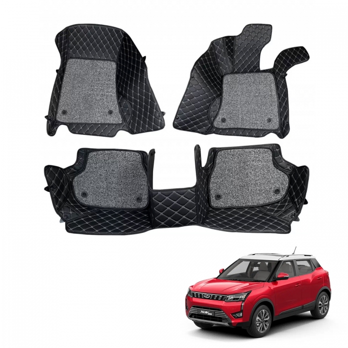 Mahindra XUV 300 Premium Diamond Pattern 7D Car Floor Mats (Set of 3, Black) Mahindra XUV 300 Premium Diamond Pattern 7D Car Floor Mats (Set of 3, Black)