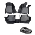 Mercedes-Benz C Class Premium Diamond Pattern 7D Car Floor Mats (Set of 3, Black and Beige) Mercedes-Benz C Class Premium Diamond Pattern 7D Car Floor Mats (Set of 3, Black and Beige)