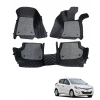 Hyundai i20 Facelift 2012-2014 Premium Diamond Pattern 7D Car Floor Mats (Set of 3, Black)