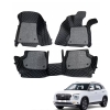 Hyundai New Creta 2020 Onwards Premium Diamond Pattern 7D Car Floor Mats (Set of 3, Black)