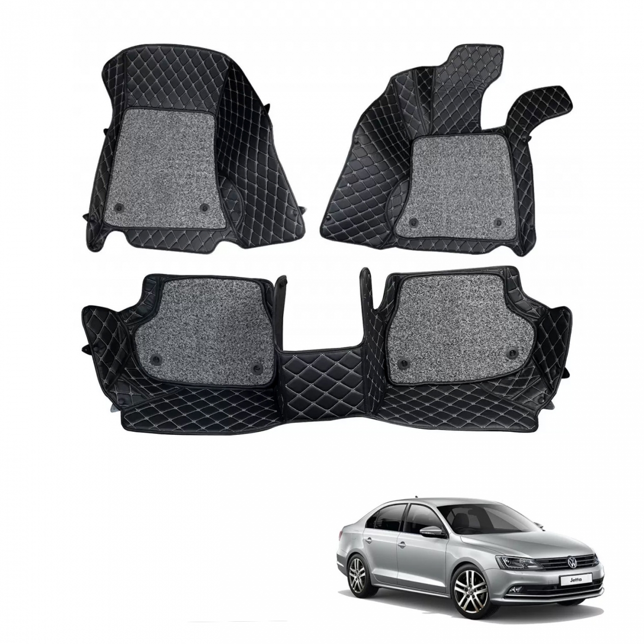 Volkswagen Jetta Premium Diamond Pattern 7D Car Floor Mats (Set of 3