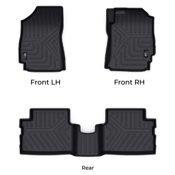 GFX Tata Nexon And Nexon EV 2017-2022 Custom Fit LLM LifeLong TPV Mats - Set Of 3 Pcs.