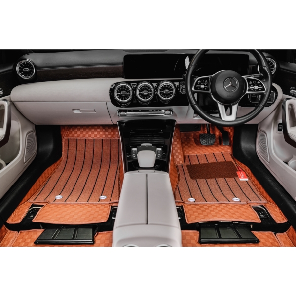 Luxury Florino Floor Mats for BMW 3 Series 2011-2019 - Tan Color