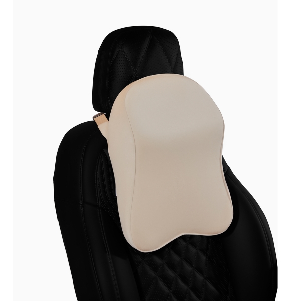 Orthopedic Comfort Neck Rest for Car – Beige Color (Medium Size)