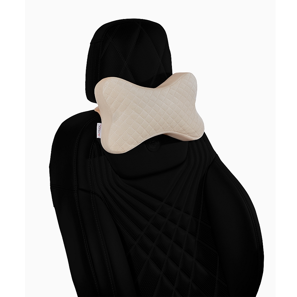 Best Orthopedic Neck Rest Pillow for Car - Beige Color