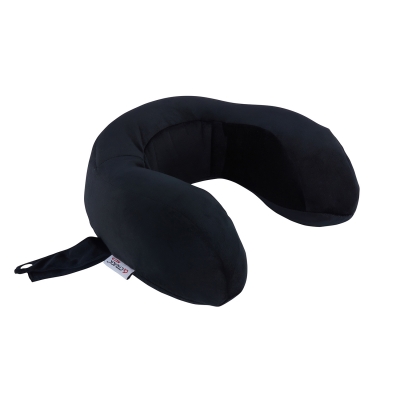 Orthopedic Travel Pillow Velvet Finish - Black Color